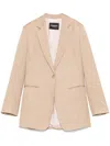 Dondup Beige Single-breasted Linen Blazer