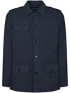 Dondup Military-style Button-up Jacket In Blue