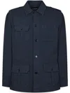 Dondup Military-style Button-up Jacket In Blue