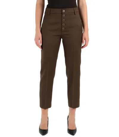 Dondup Tailored Brown Trousers With Cropped Length