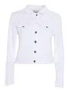 Dondup Tailored Cropped Denim Jacket With Structured Collar In Blue