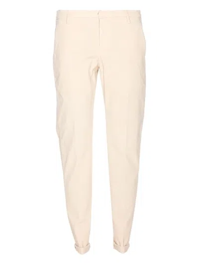 DONDUP DONDUP TAILORED FIT OFF-WHITE CORDUROY JEANS WITH BUTTON FLY