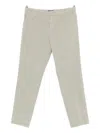 Dondup Tailored Light Green Cotton-blend Pants In Gray