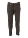 Dondup Tailored Straight Leg Casual Pants With Subtle Stitching In Brown