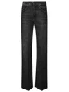 Dondup Tailored Straight Leg Pants With Mid-rise Waist In Black