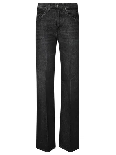 DONDUP TAILORED STRAIGHT LEG PANTS WITH MID-RISE WAIST