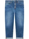 Dondup Tailored Straight Leg Trousers In Cotton-elastane Blend In Multi