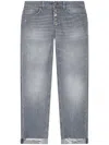 Dondup Relaxed-fit Denim Trousers With Button-fly Closure In Gray