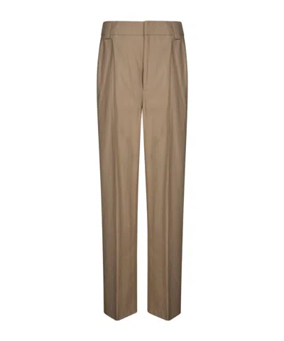 Dondup Tailored Straight-leg Pants In Brown