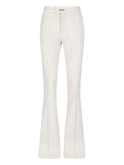 Dondup Tailored Stretch Virgin Wool Trousers For Women In Neutral