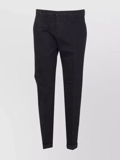 Dondup Tailored Trousers Cuffed Hem Detail In Black