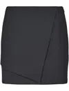 Dondup Tailored Wrap Skirt With Smooth Finish And Discreet Logo In Black