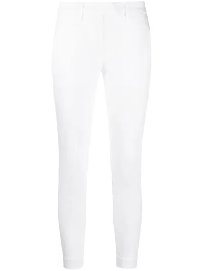 Dondup Tapered-leg Cropped Trousers In White