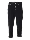 Dondup Tapered Leg Pants With Five-button Closure In Black