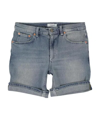 Dondup Teen Bermuda Jeans Derick In Cotone Stretch In Gray