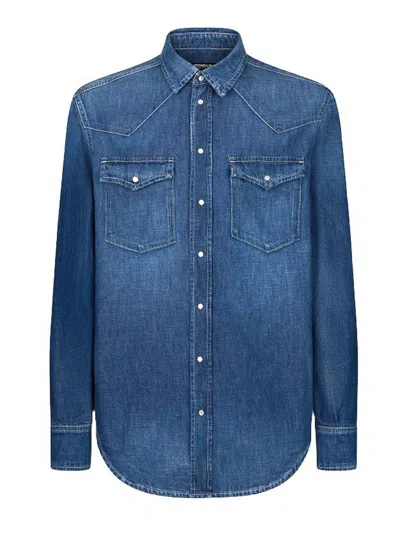 Dondup Texas Regular Fixed Denim Shirt In Blue