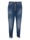 Dondup Trousers Loose Fit Rolled Cuffs In Blue