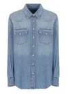 Dondup Timeless Blue Denim Shirt With Flap Pockets