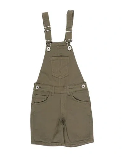 Dondup Babies'  Toddler Girl Overalls Military Green Size 4 Cotton, Elastic Fibres, Elastane