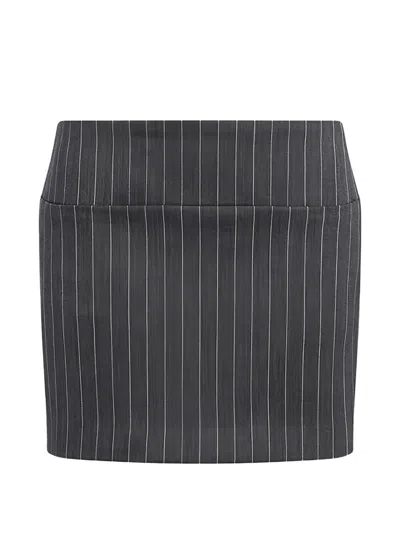 Dondup Tone On Tone Mini Skirt In Gray