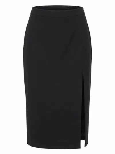 Dondup Tone On Tone Skirt In Black