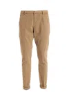 Dondup Cotton Chino Pants With Stretch And Pockets In Brown