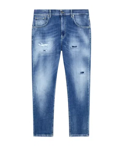 Dondup Torn Denim Trousers In Blue
