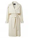 Dondup Pinstripe-pattern Belted Coat In White
