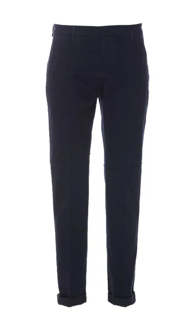 Dondup Corduroy Cotton-blend Trousers In Blue