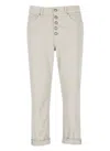 Dondup Cropped Button-fly Pants In Neutral