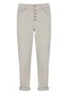 Dondup Cropped Button-fly Pants In Neutral
