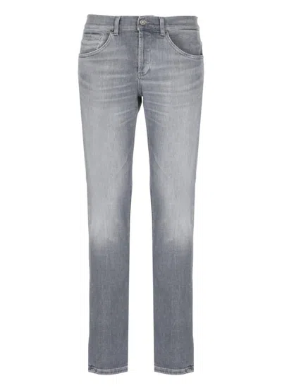 Dondup Denim Trousers With Belt Loops In Blue