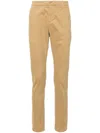 Dondup Cotton Chino Trousers With Roll-up Cuffs In Brown
