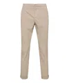 Dondup Gaubert Slim Trousers In Powder Light Gabardine In Beige