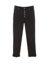 Dondup Koons Loose-fitting Velvet Trousers In Black