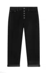 Dondup Koons Loose-fit Cropped Jeans In Black