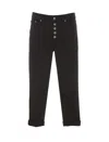 Dondup Button-up Cropped Trousers In Black