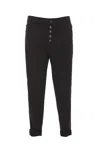 Dondup Loose Fit Velvet Trousers With Button Detailing In Black