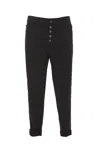 Dondup Loose Fit Velvet Trousers With Button Detailing In Black