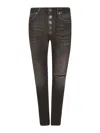 Dondup Ripped Fitted Jeans In Black
