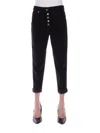 Dondup Koons Loose-fitting Velvet Trousers In Nero Neri E Grigi