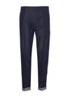 Dondup Tailored Trousers With Front Pleats And Cuffs In Blue