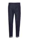 Dondup Tailored Trousers With Front Pleats And Cuffs In Blue