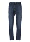 Dondup Straight Fit Cotton Trousers With Five Pockets In Blue