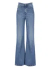 Dondup Flared Straight Leg Denim Five Pocket Trousers In Blue