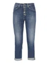 Dondup Buttoned Skinny Fit Jeans In Blue