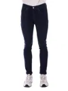 Dondup Slim-cut Cotton Trousers In Blu Blu E Verdi