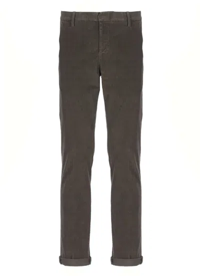 Dondup Straight Trousers Rolled Cuffs In Brown