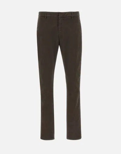 Dondup Striped Slim-cut Chinos In Brown