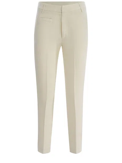 Dondup Trousers  Ariel 27inches Made Of Linen Blend In Beige